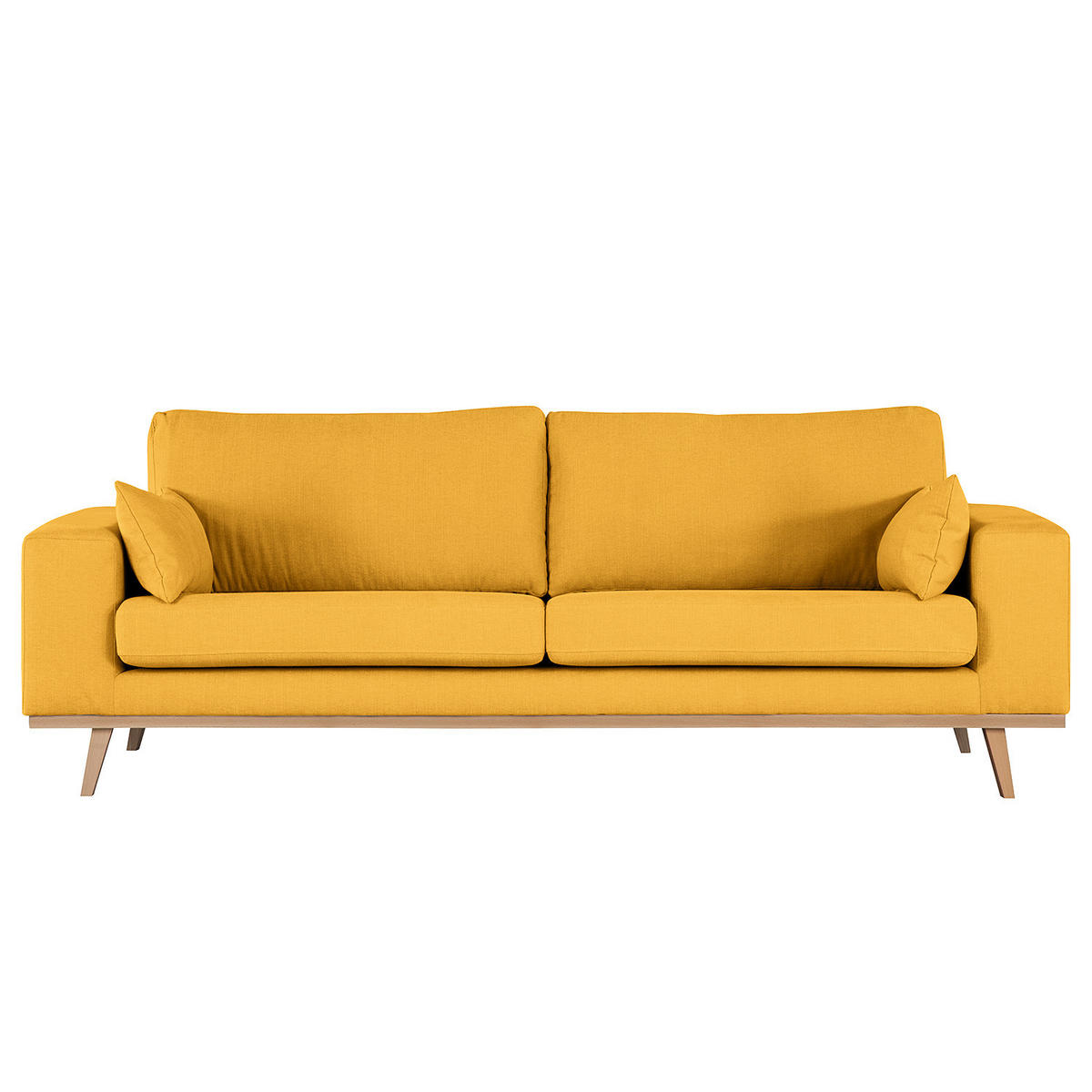 2-SITZER SOFA - Gelb/Buchefarben, Textil (197/81/88cm) - home24