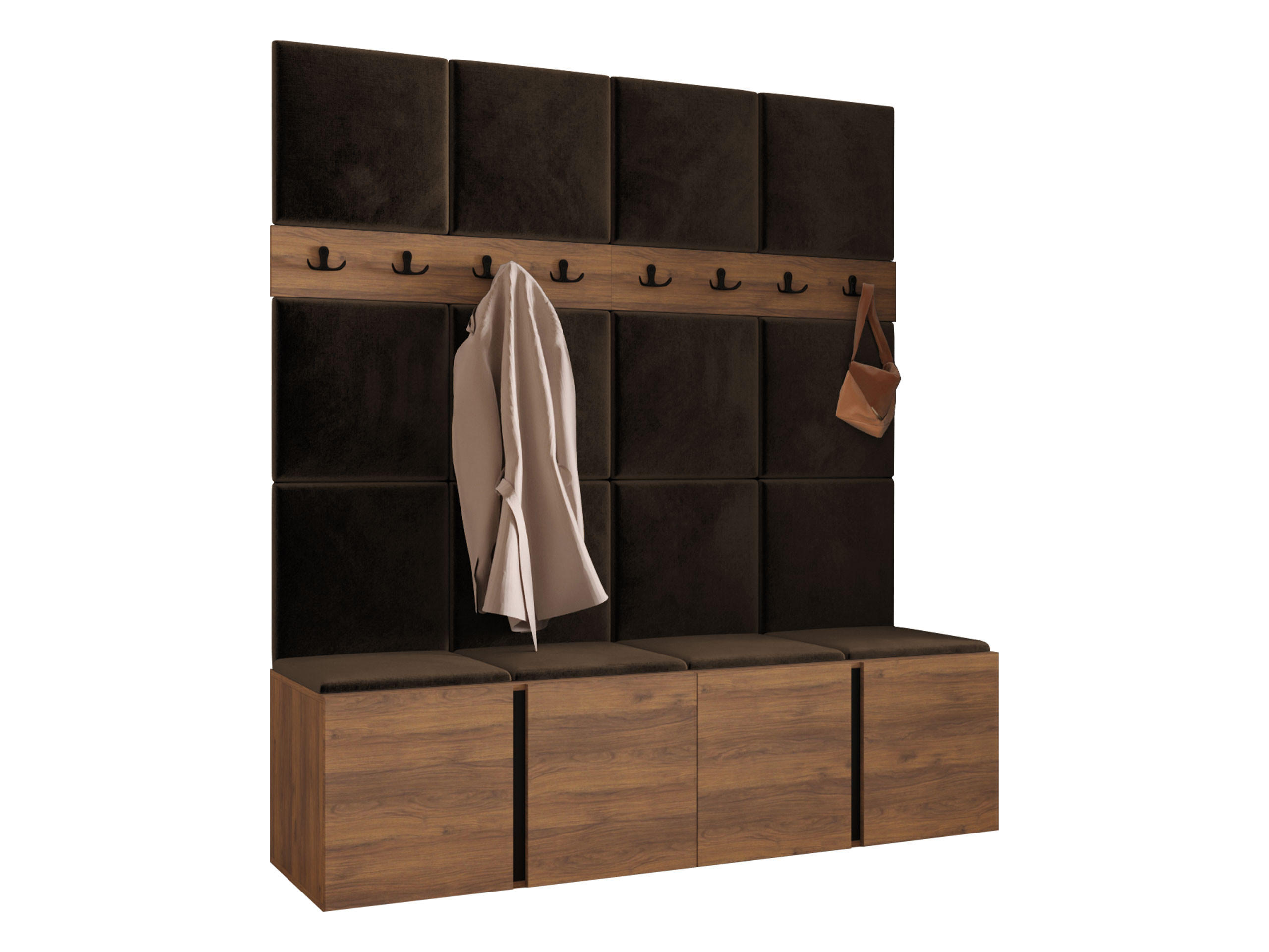MOBILIER PENTRU HOL Orion V - maro/culoare lemn de nuc, material plastic/compozit lemnos (168/186/46cm) - MIRJAN24