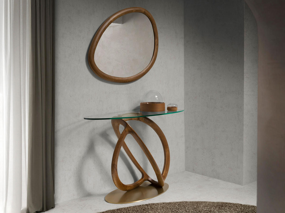 WANDSPIEGEL Wandspiegel organische Form walnussfarbenes Holz 95/75/3 cm - Walnussfarben, Holz (95/3/75cm) - ANGEL CERDA