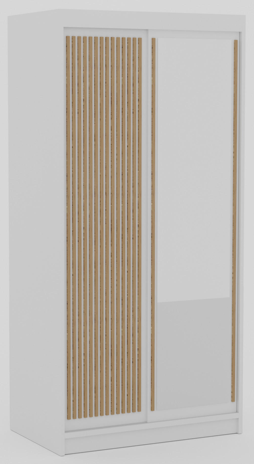 SCHIEBETÜRENSCHRANK Orvena 100 mit Spiegel – Weiß - Weiß, Holzwerkstoff (100/205/60cm) - Möblo