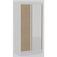 SCHIEBETÜRENSCHRANK Orvena 100 mit Spiegel – Weiß - Weiß, Holzwerkstoff (100/205/60cm) - Möblo