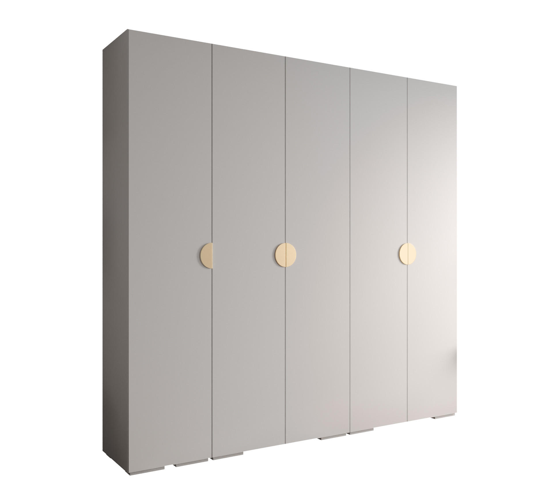 DREHTÜRENSCHRANK 236.7/250/47 5-türig - Goldfarben/Weiß, Holz/Metall (250/236.7/47cm) - Abiks Möbel