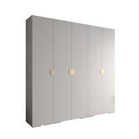 DREHTÜRENSCHRANK 236.7/250/47 5-türig - Goldfarben/Weiß, Holz/Metall (250/236.7/47cm) - Abiks Möbel