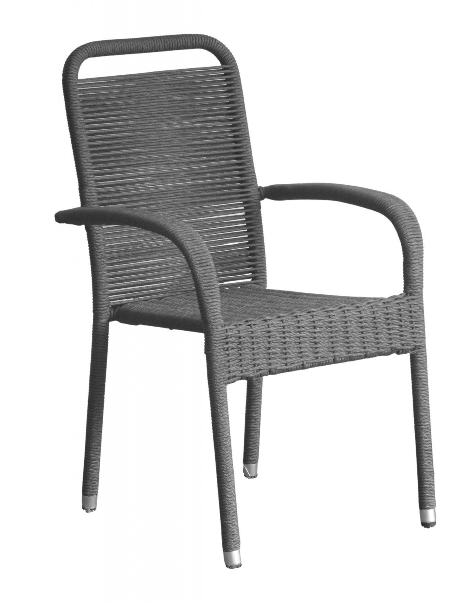 STAPELSTUHL Aires, Metall-Rope, Grau - Grau, Metall (56/94/64cm) - dasmöbelwerk