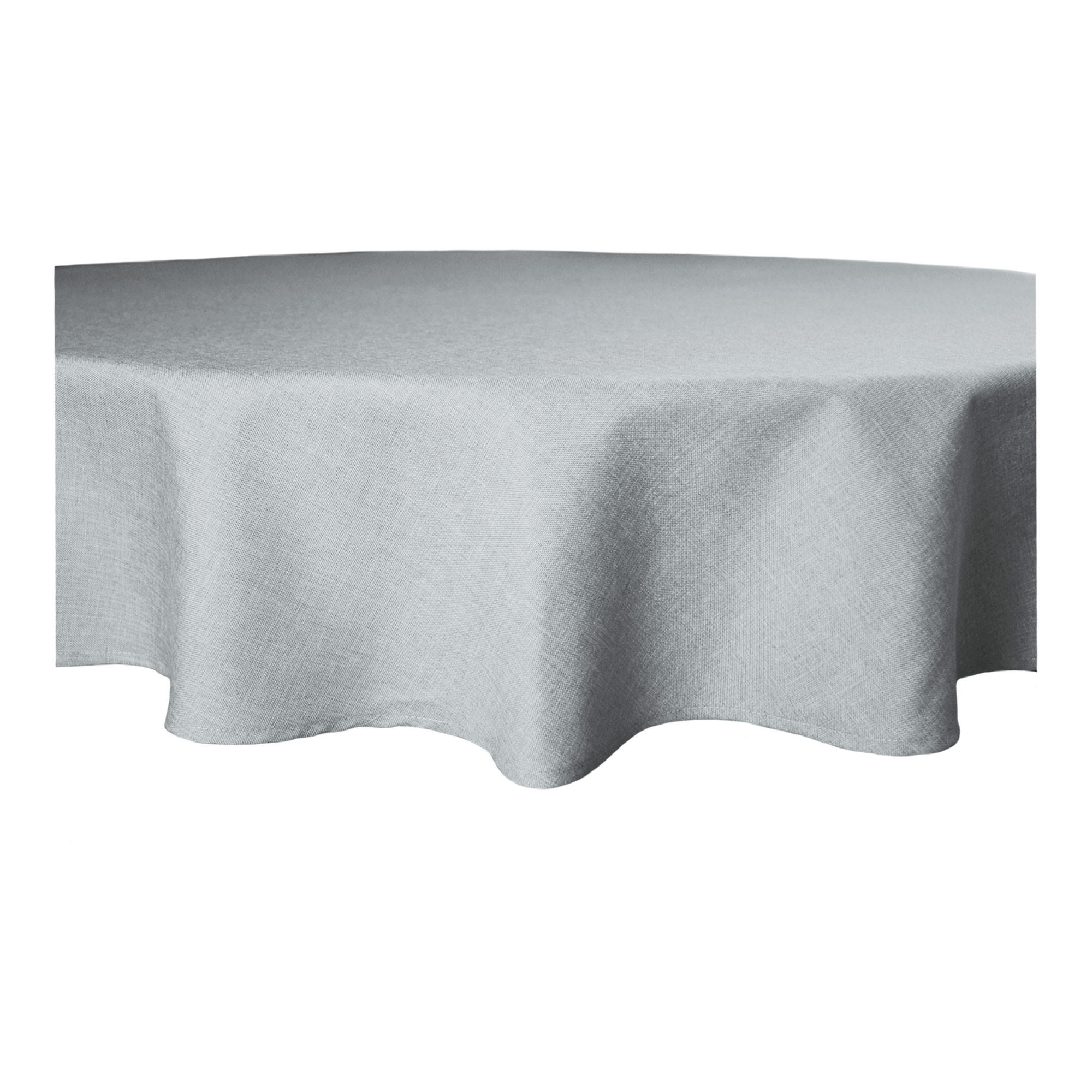 TISCHDECKE Leinenoptik 140 cm rund Silber - Silberfarben, Textil (140cm) - TiborTex