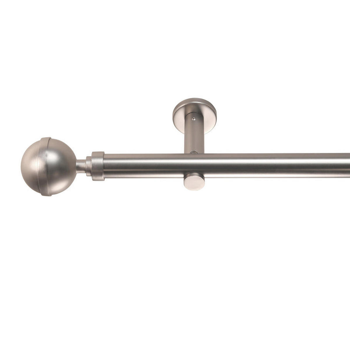 GARDINENSTANGE 1-lauf Kugel - Silberfarben, Metall (340cm) - Deco-Raum