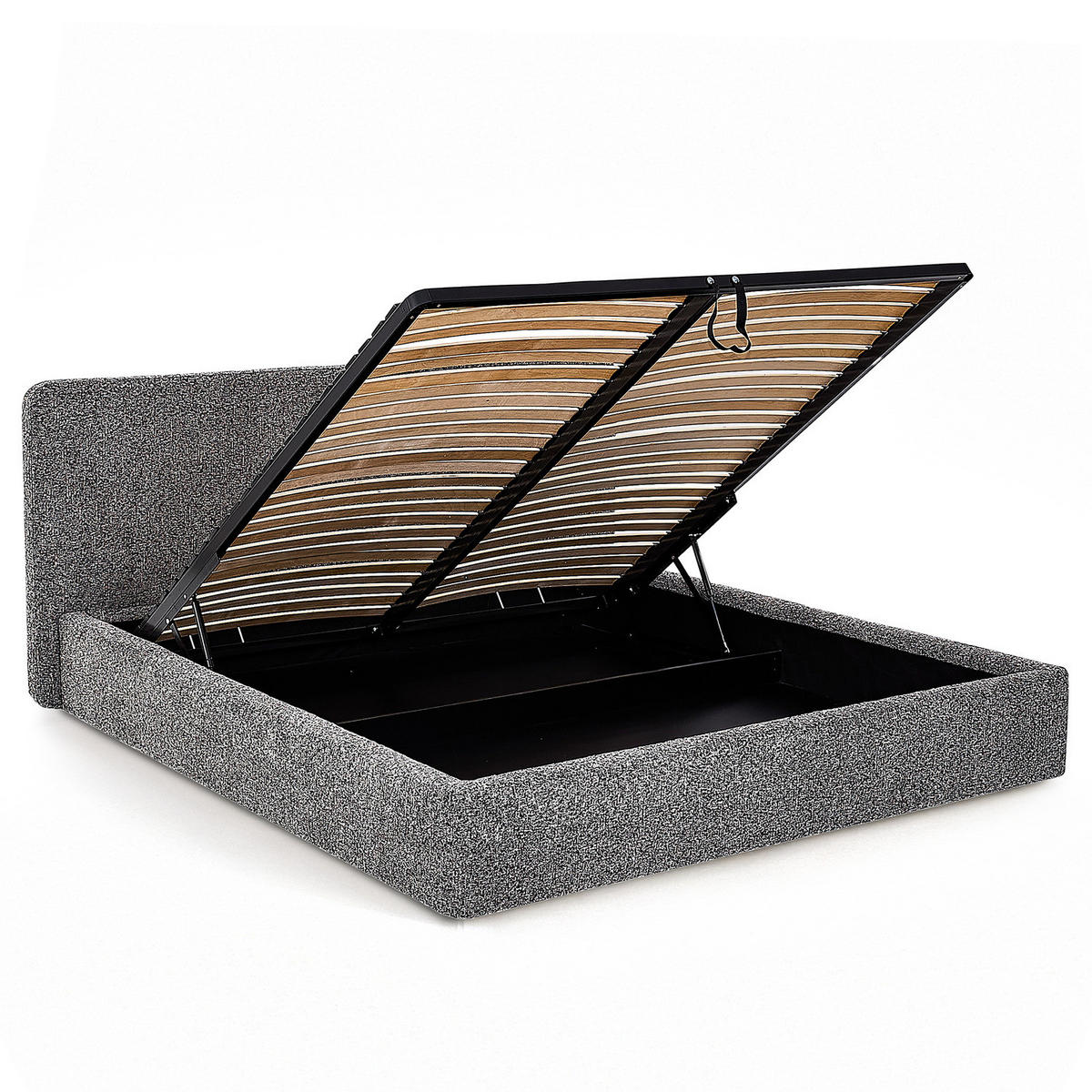 POLSTERBETT - Graubraun, Holz/Textil (200/200cm) - home24