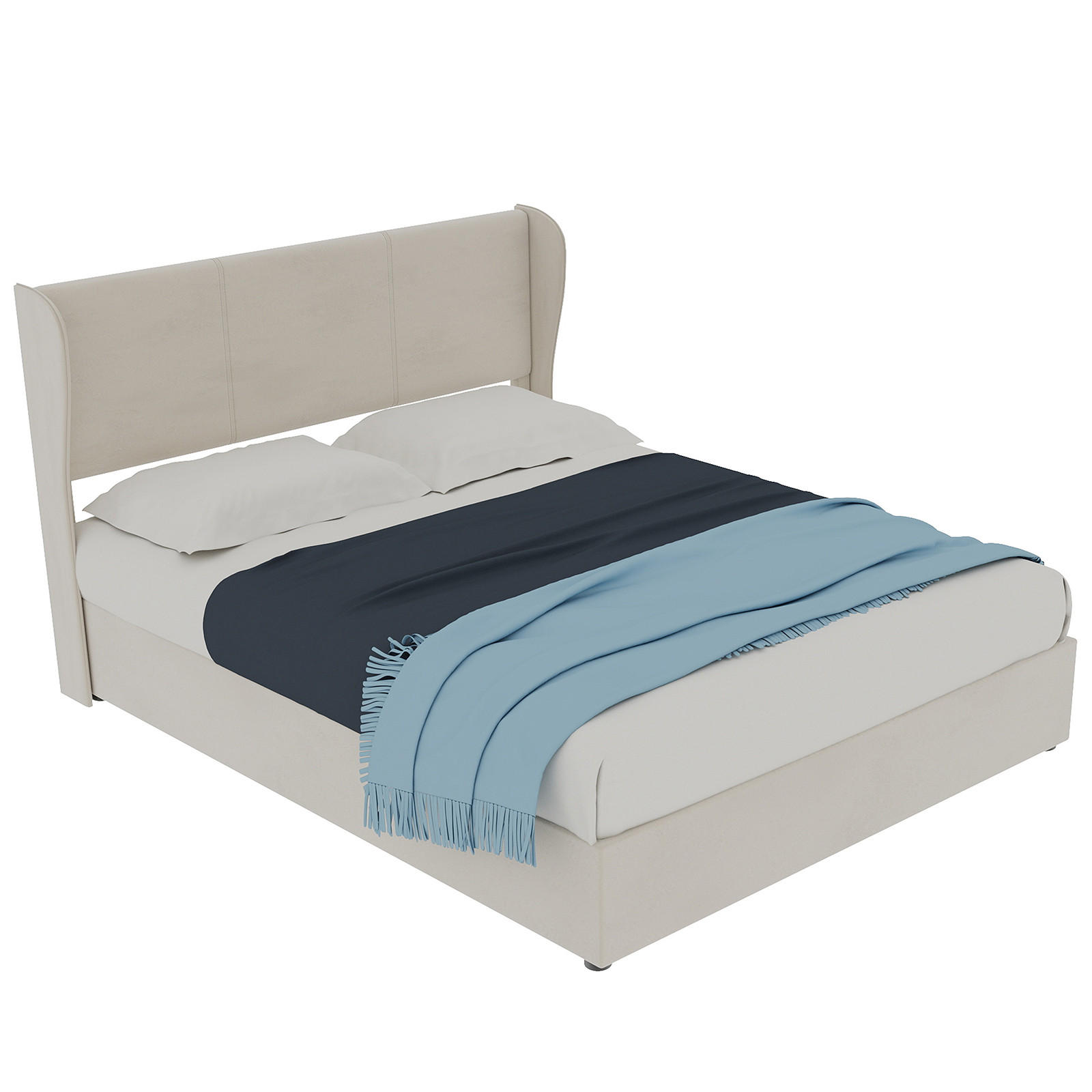 POLSTERBETT 140/200 cm in Beige Stoff - Beige, Holzwerkstoff/Textil (140/200cm) - WISHDOR