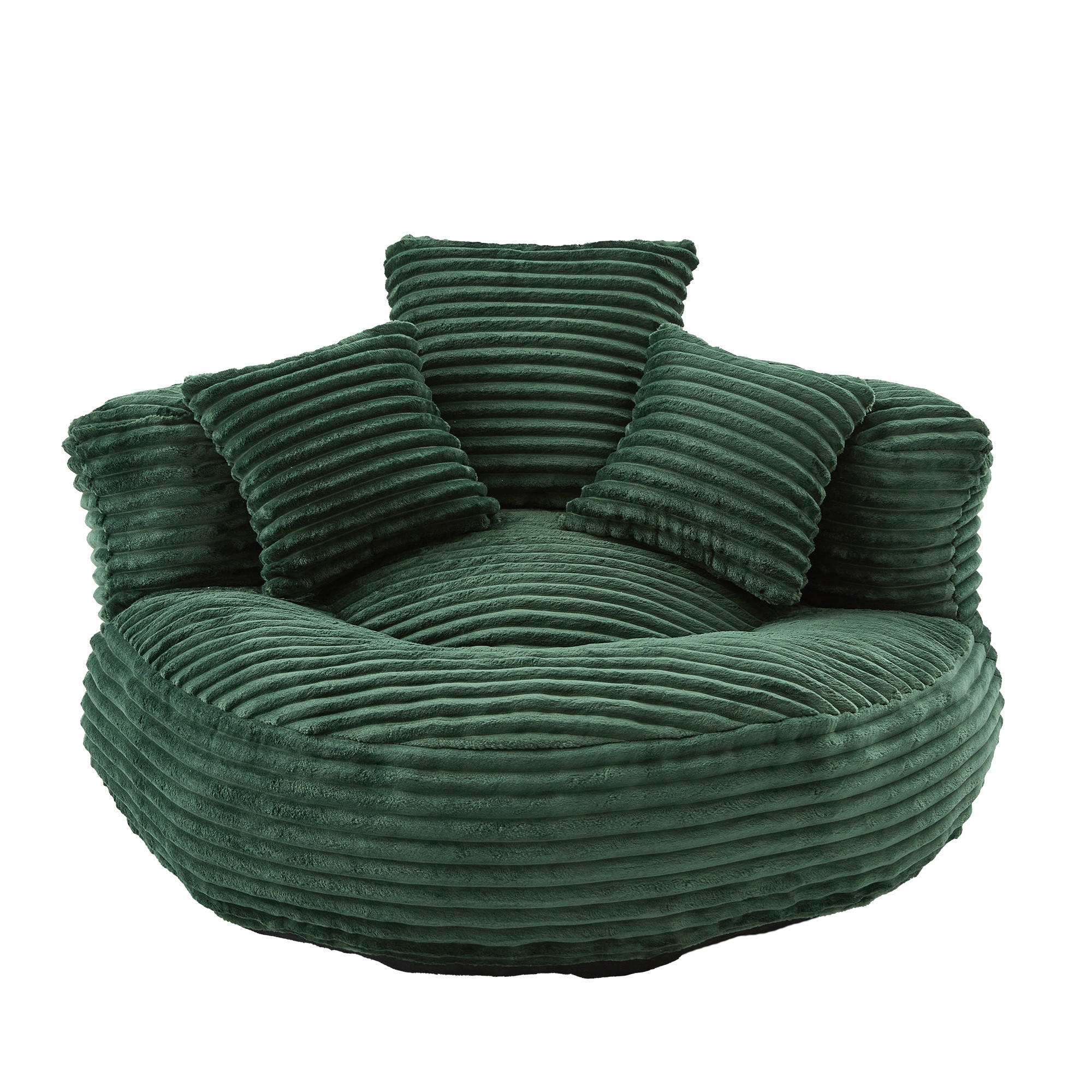 SITZSACK Cord,Sofa mit 3 extra Kopfkissen,Grün - Grün, Textil (108/52/108cm) - LVHOM