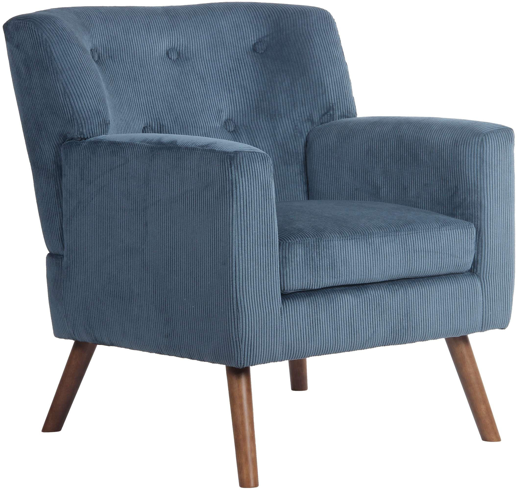 SESSEL Cord Blau - Blau/Braun, Holz/Textil (72/80/74cm) - CLP