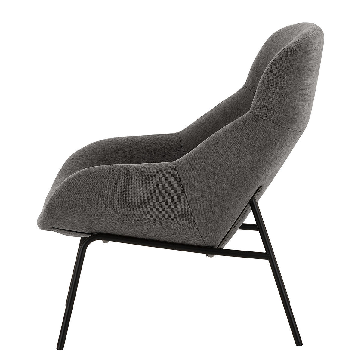 SESSEL - Dunkelgrau/Schwarz, Textil/Metall (73/102/92cm) - home24