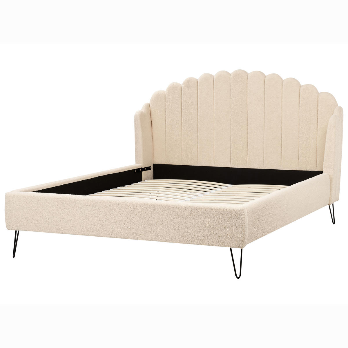 POLSTERBETT mit Lattenrost 160x200 cm Beige Ambillou - Beige, Textil (160/200cm) - Beliani