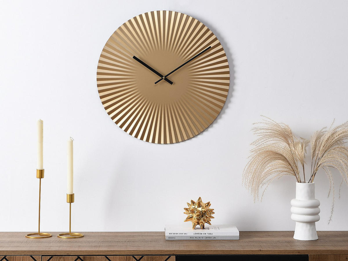 UHR - 50 cm x 4.5 cm - metall - goldfarben Felinar - Goldfarben, Metall (50/50/4.5cm) - Vente-Unique
