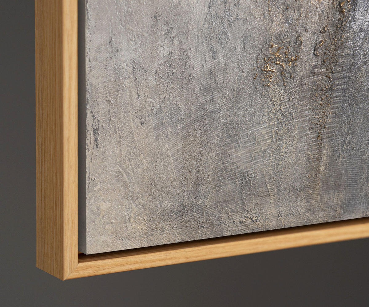 GEMÄLDE Goldene Aura Schattenfugenrahmen Eichefarben 60x40 cm - Eichefarben, Holz (60/40cm) - YS-art gallery