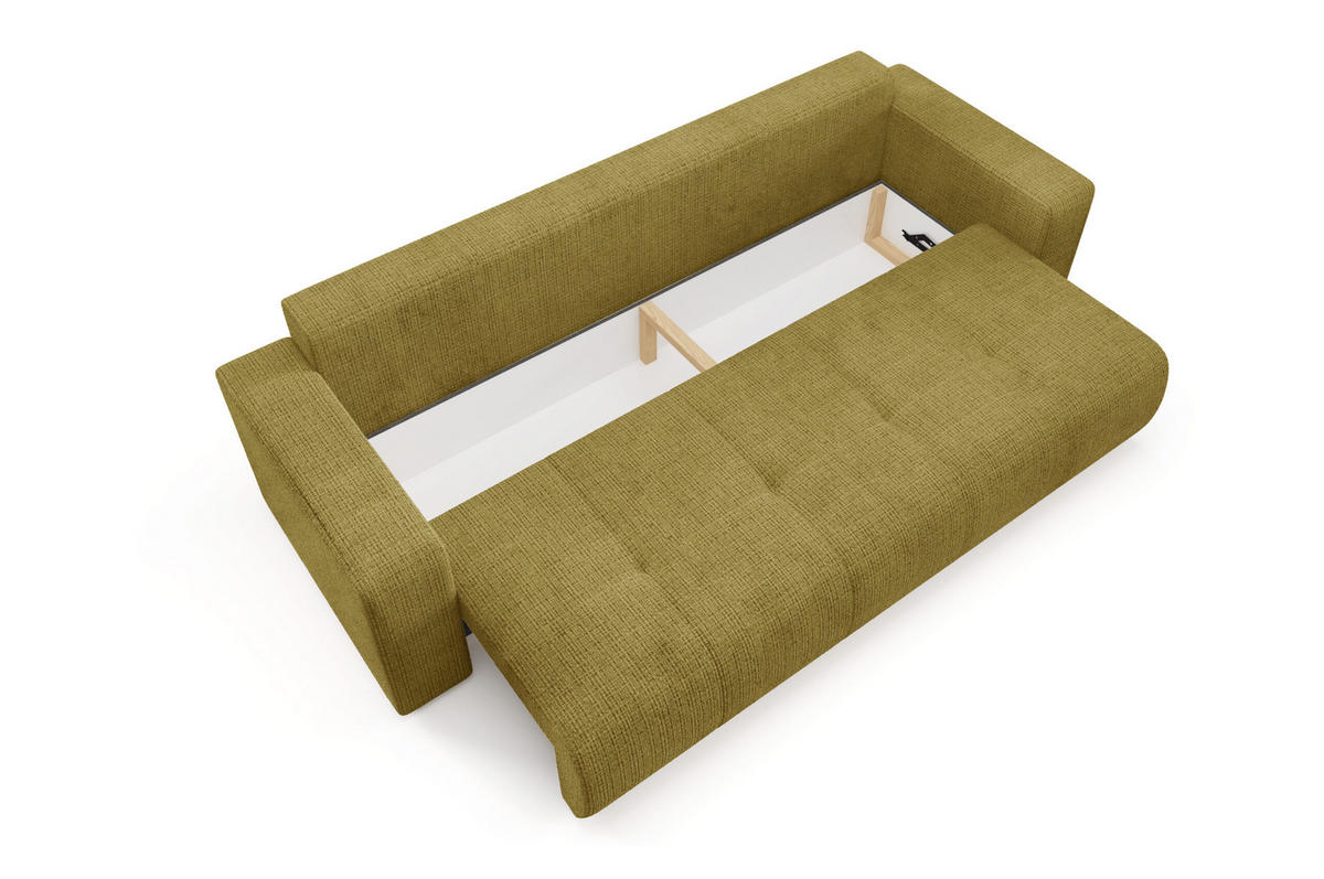 SCHLAFSOFA mit Bettkasten Gelb - Gelb, Textil (244/70/92cm) - Furnisell