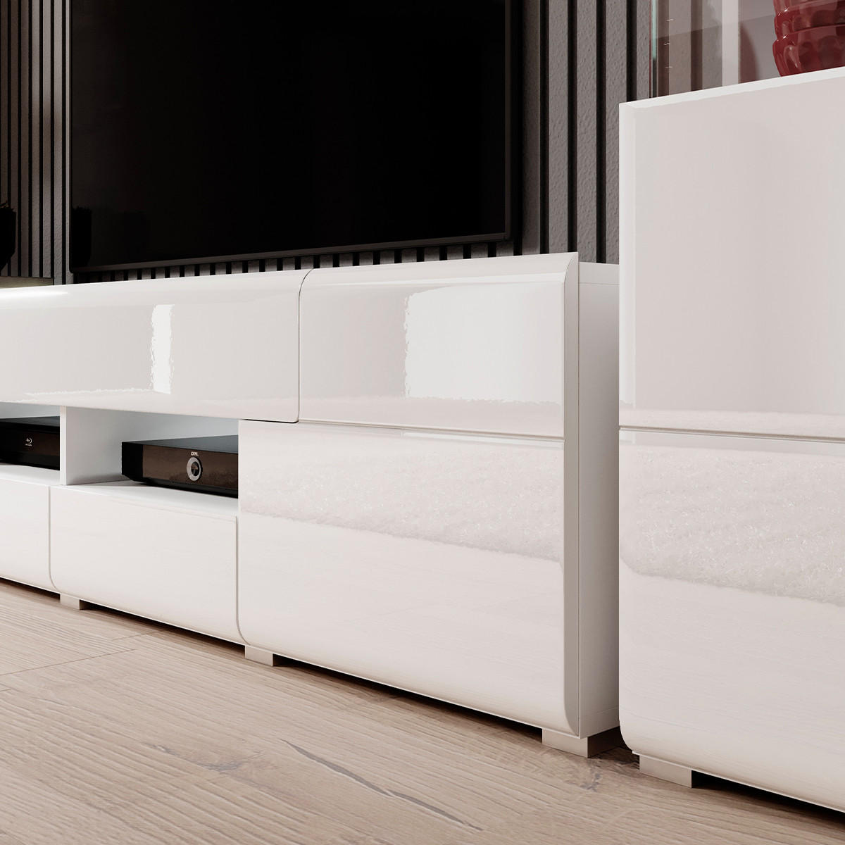 TV-MÖBEL Jules Weiß - Weiß, Holzwerkstoff (208/47/39cm) - Petits-meubles