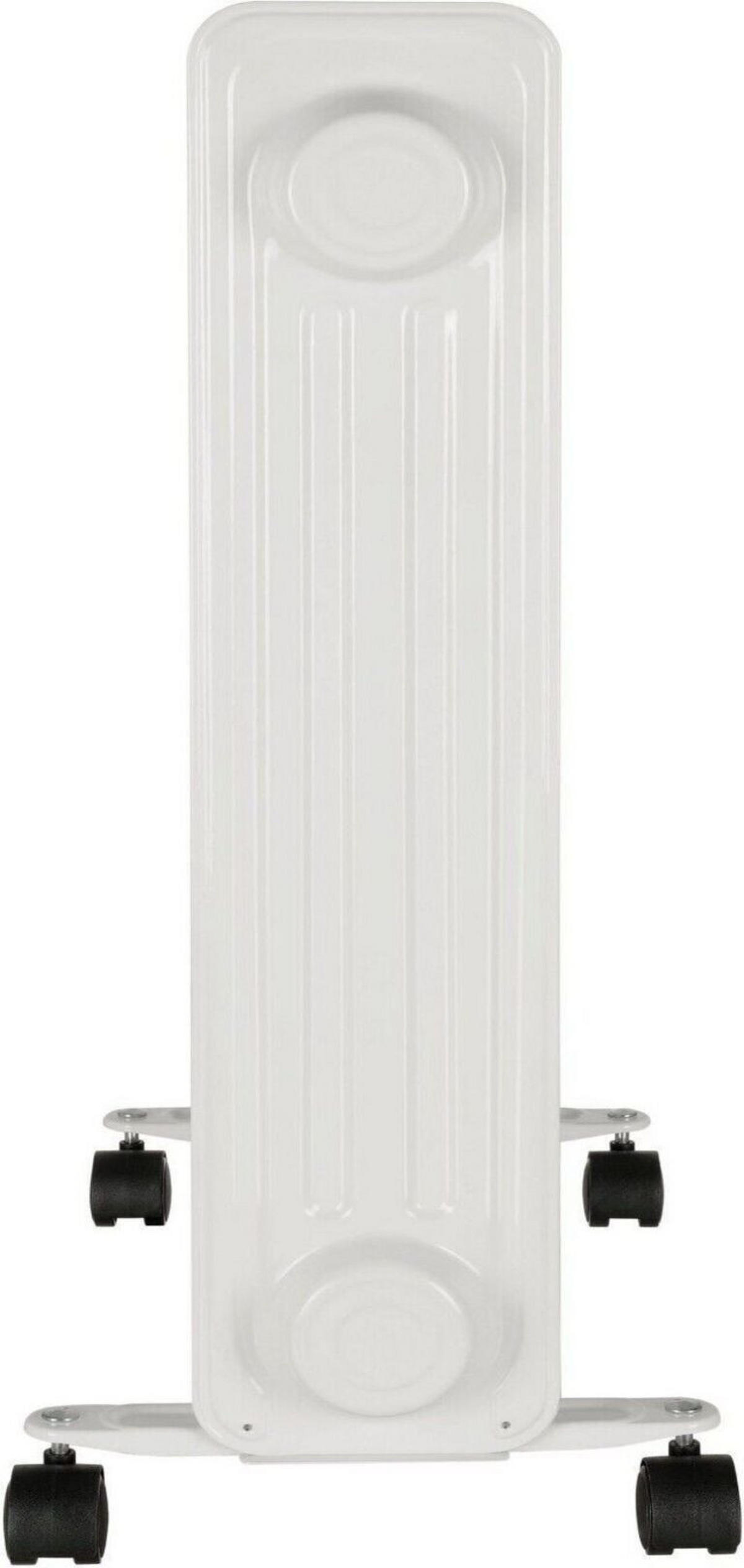ÖLRADIATOR – Mobiler 2000W Elektroheizung, 9 Heizrippen, Energieeffizient, Freistehend mit Rollen & Tragegriff, Einstellbares Thermostat - Weiß, Metall (28/64/39cm) - Midea