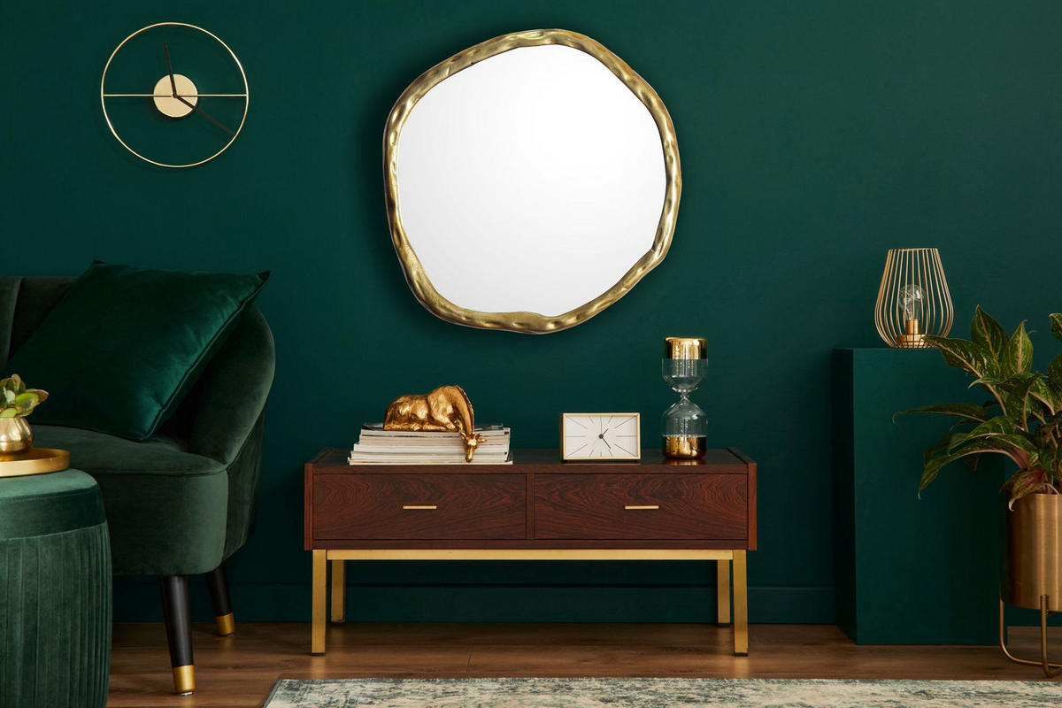 WANDSPIEGEL Asymmetrisch Metall Gold 60x60 cm Modern - Goldfarben, Glas (60/60/3cm) - KADIMA DESIGN