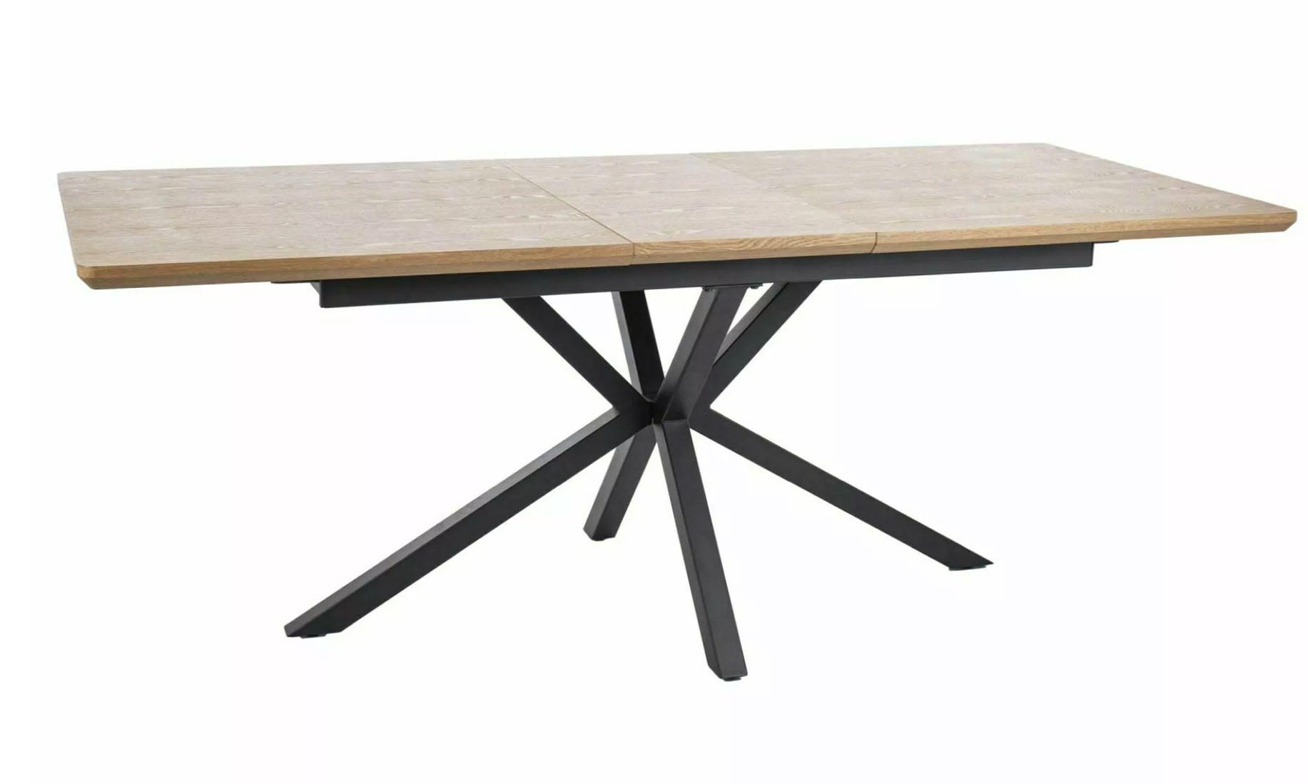 ESSTISCH Laguna Eiche Artisan / Schwarz 160-200 / 90 / 76cm - Eiche Artisan, Holz/Metall (90/200/76cm) - Feldmann-Wohnen