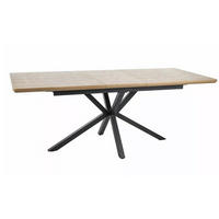 ESSTISCH Laguna Eiche Artisan / Schwarz 160-200 / 90 / 76cm - Eiche Artisan, Holz/Metall (90/200/76cm) - Feldmann-Wohnen