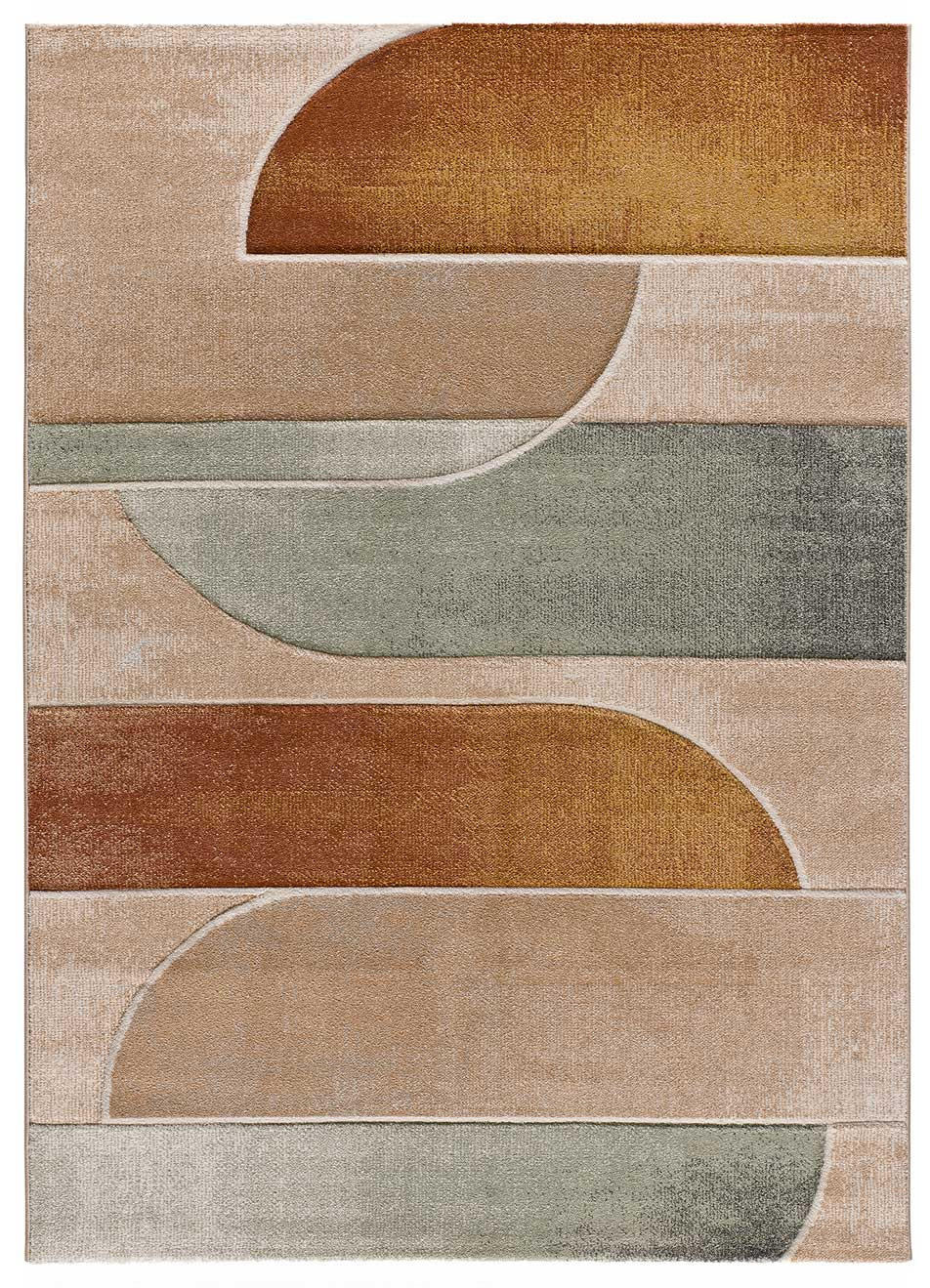 Atticgo Webteppich Mehrfarbig, Kupfer, Grün, Beige 160x230 cm