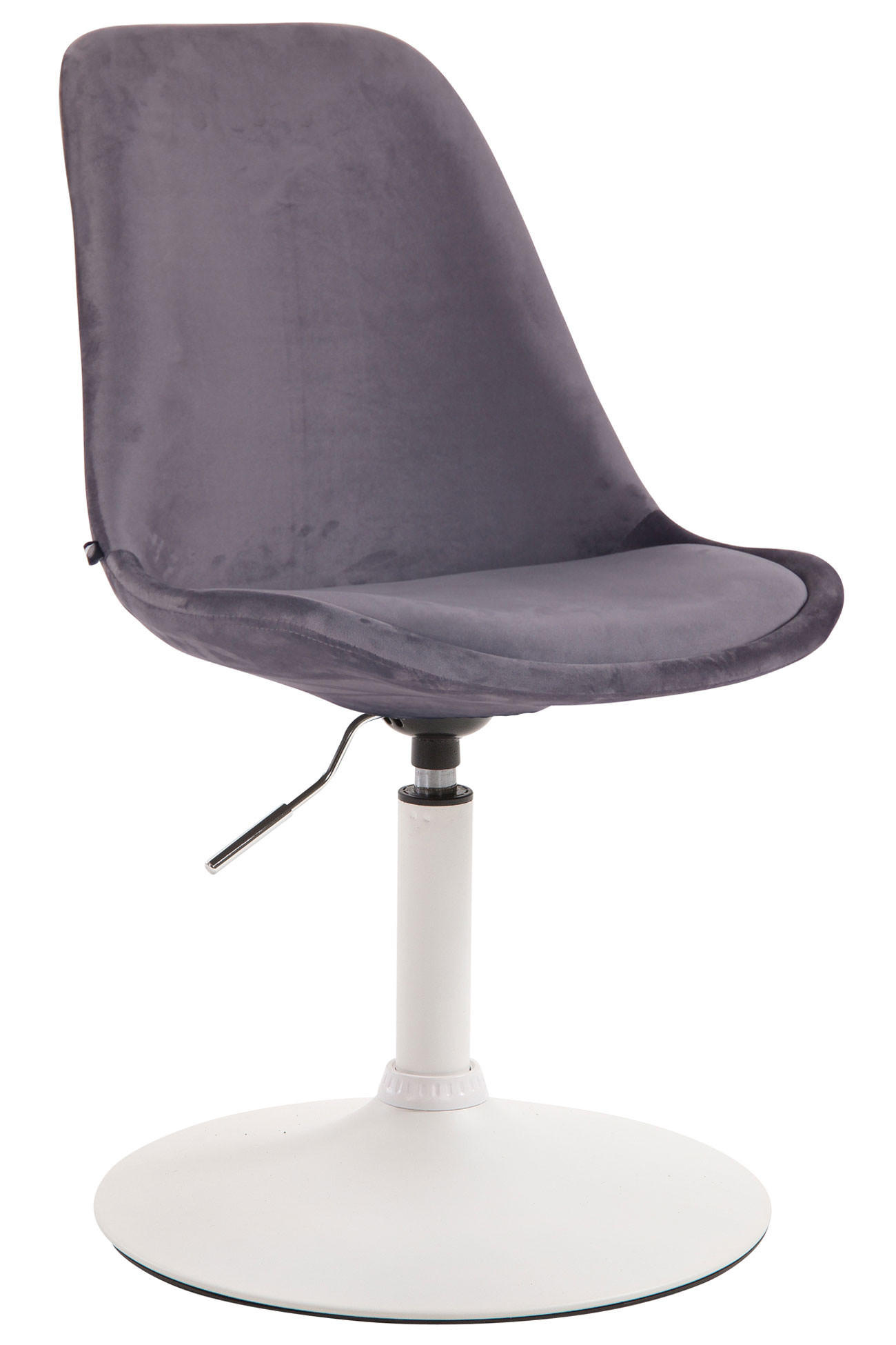 ESSZIMMERSTUHL Samt dunkelgrau - Dunkelgrau/Weiß, Textil/Metall (48/76/57cm) - CLP