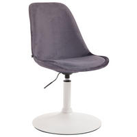 ESSZIMMERSTUHL Samt dunkelgrau - Dunkelgrau/Weiß, Textil/Metall (48/76/57cm) - CLP