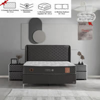 BOXSPRINGBETT Bambi Bett mit Matratze Thermo Control Anthrazit 180x200 - Anthrazit, Holz/Metall (180/200cm) - Bambi