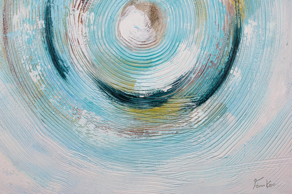 ACRYLBILD HANDGEMALT 80/80 cm - Blau/Weiß, Holz/Textil (80/80cm) - KUNSTLOFT