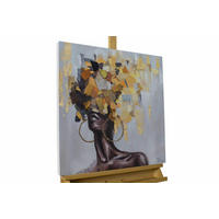 ACRYLBILD HANDGEMALT 60/60 cm - Gelb/Grau, Holz/Textil (60/60cm) - KUNSTLOFT