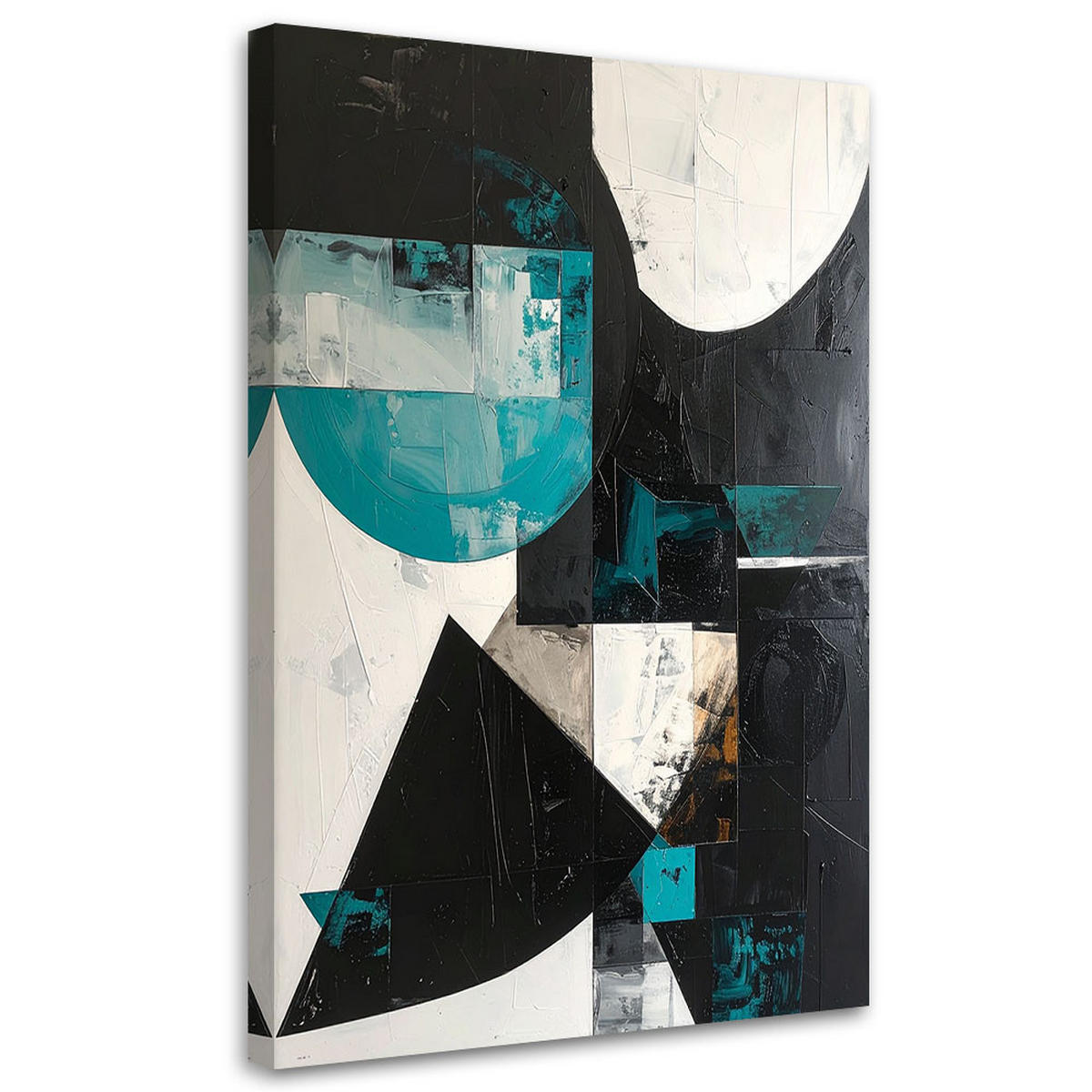 LEINWANDBILD 3D und geometrisch 40x60cm - Türkis, Textil (40/60cm) - Feeby