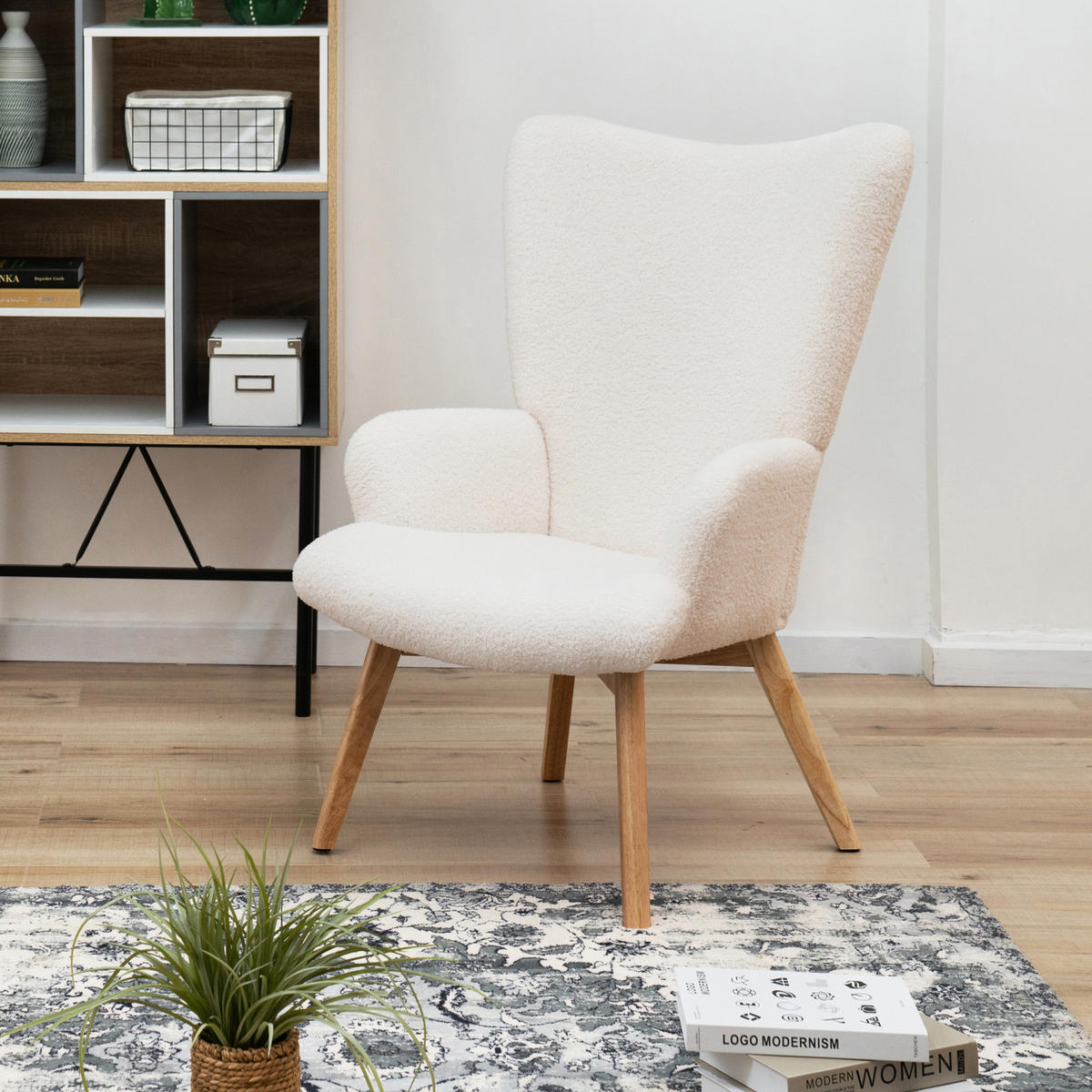 OHRENSESSEL Olav - Weiß, Textil (64/96/70cm) - SVITA