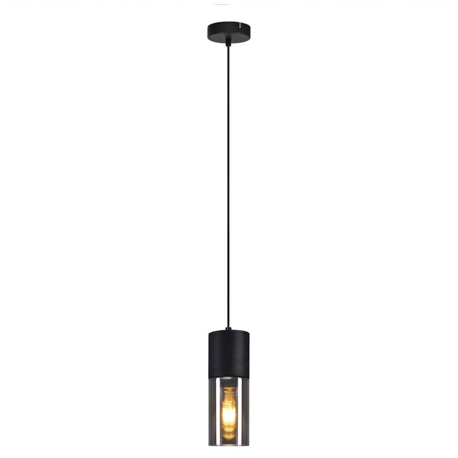 HÄNGELEUCHTE Elmar 1-flammig 10/10/150 cm - Schwarz, Metall (10/10/150cm) - Nettlife