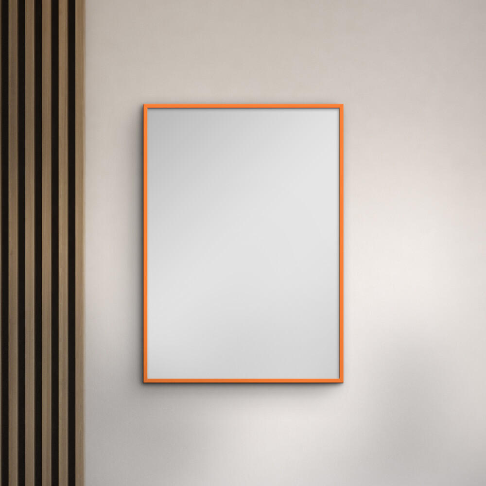 SPIEGEL - Orangenfarbenes Holz - Orange, Holz/Papier (30/40/2cm) - Poster&Frame