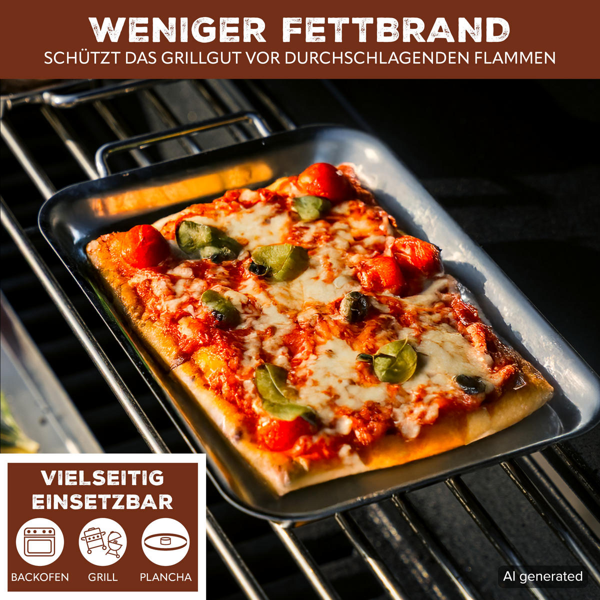 GRILLPFANNE 4er-Set, Edelstahl - Edelstahlfarben, Metall (13/2.5/19.5cm) - bremermann