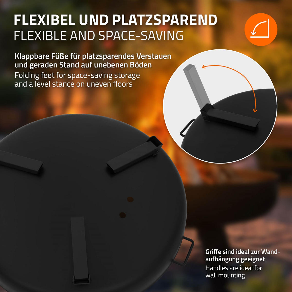 FEUERSCHALE - Schwarz, Metall (60/27/67.5cm) - ECD-Germany