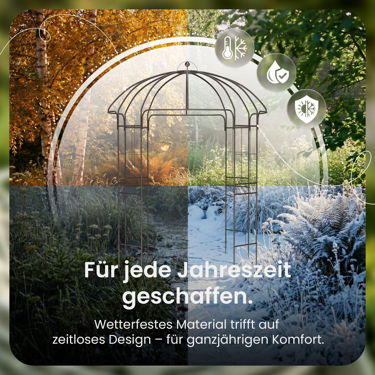 PAVILLON 200/200/270 cm Metall Bronze - Bronzefarben, Metall (200/270/200cm) - CLP