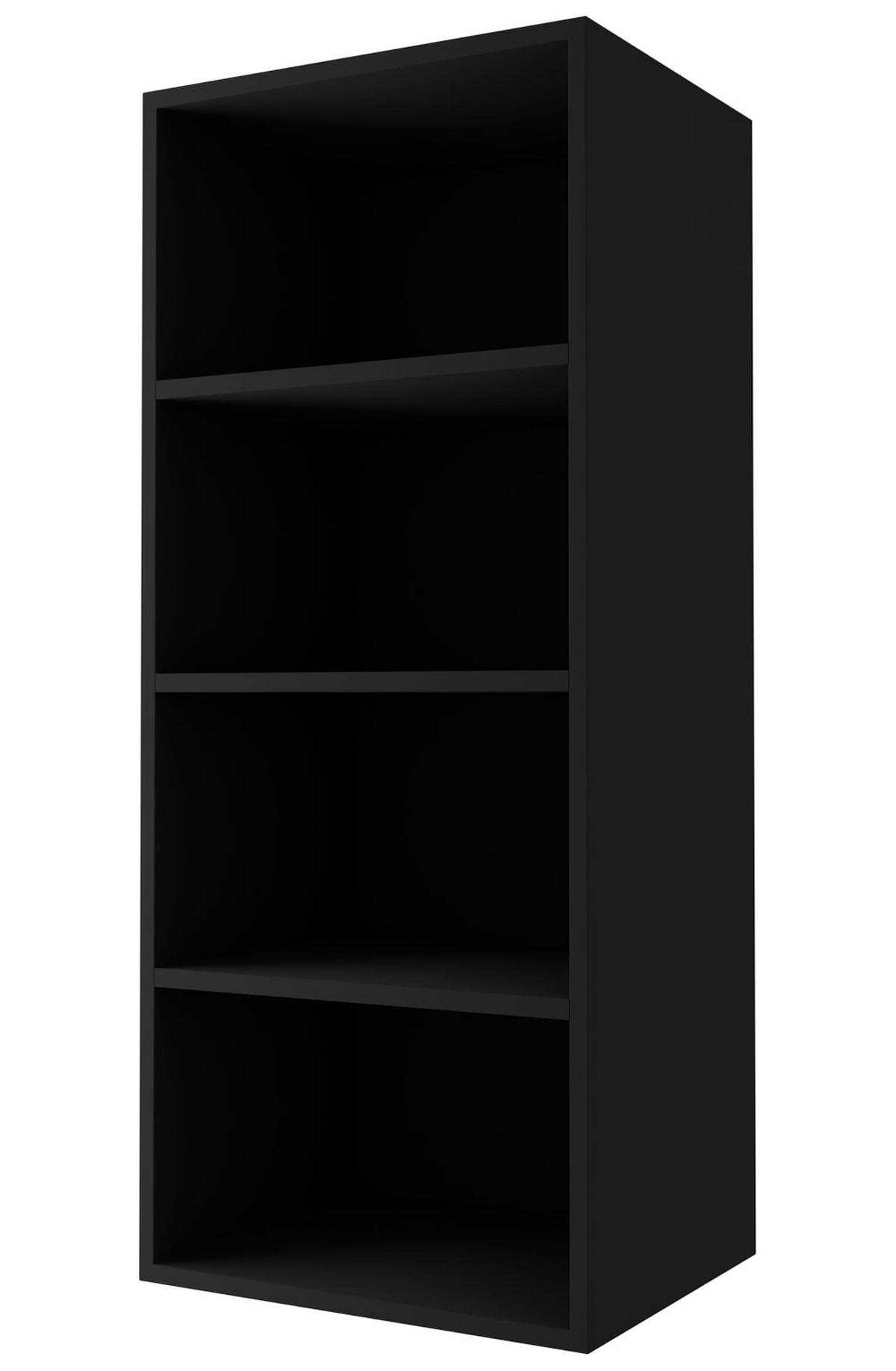 KÜCHENHÄNGESCHRANK W4/30 Essen Graphit Hochglanz / Schwarz Matt 30 / 32,5 / 96cm - Schwarz/Graphitfarben, Holz/Holzwerkstoff (30/96/32.5cm) - Feldmann-Wohnen