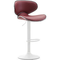 BARHOCKER Lederlook bordeauxrot - Bordeaux/Weiß, Textil/Metall (46/88/49cm) - CLP