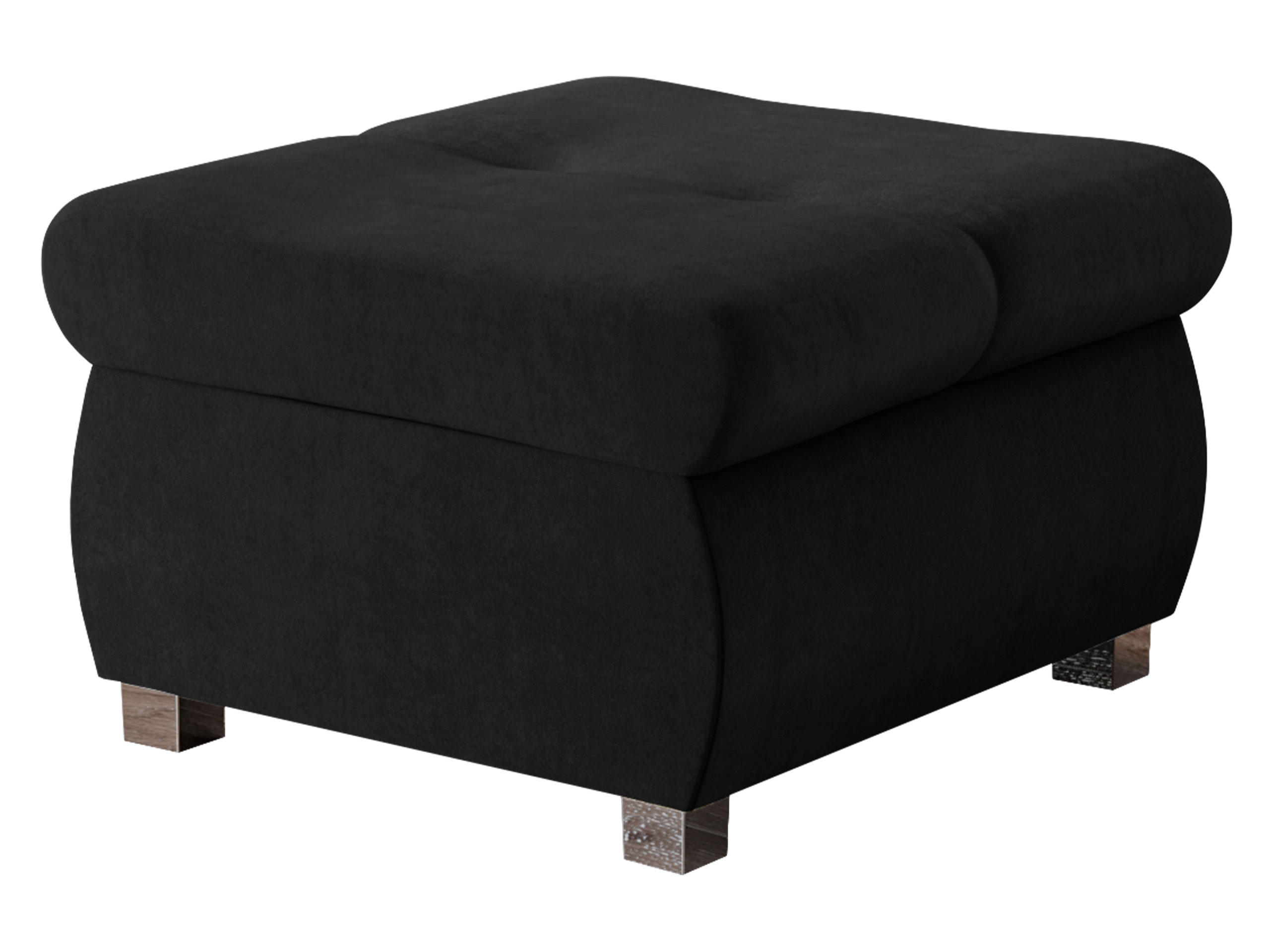 POLSTERHOCKER Orkan Klein - Silberfarben/Schwarz, Holz/Textil (60/39/60cm) - MIRJAN24