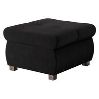 POLSTERHOCKER Orkan Klein - Silberfarben/Schwarz, Holz/Textil (60/39/60cm) - MIRJAN24