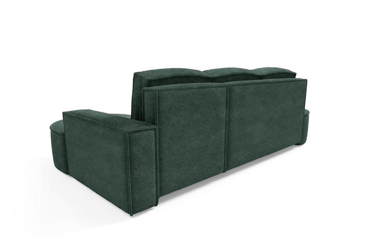 ECKSOFA Flow Grün, mit Schlaffunktion und Kissen in Abriamo Stoff, rechte seite - Grün, Holzwerkstoff/Textil (277/157cm) - Bettso