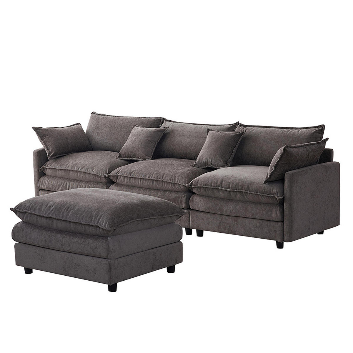 ECKSOFA-BEQUEMES L-Sofa für kleine Wohnungen, Grau - Beige, Textil (154/267cm) - KOMHTOM