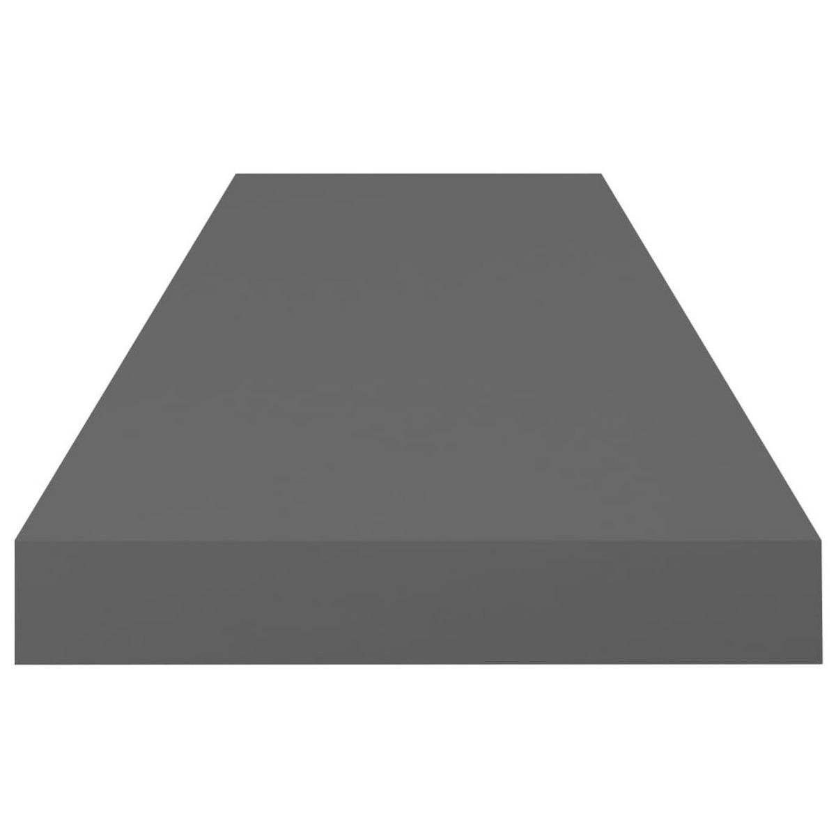 SCHWEBEREGALE 2 STK. HOCHGLANZ-GRAU 80X23,5X3,8 CM MDF - Anthrazit, Holzwerkstoff (23.5/3.8/80cm) - vidaXL