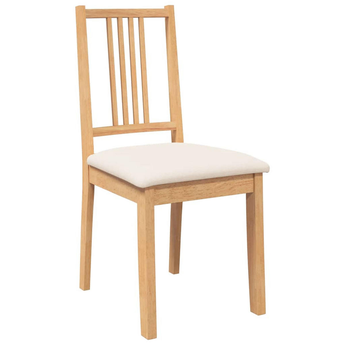 ESSZIMMERSTÜHLE Mit Kissen 2Er Set Natur Massivholz Gummibaum - Braun, Holz (47.5/89/40cm) - vidaXL