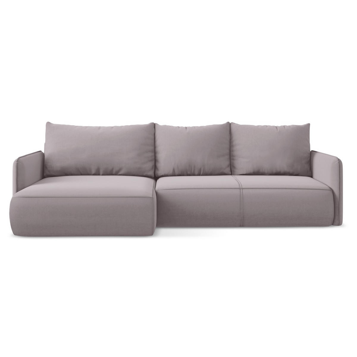 ECKSOFA mit Schlaffunktion Samt Stoff Violett - Lila/Flieder, Kunststoff/Textil (148/240cm) - LaMiaSofa