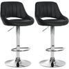 BARHOCKER 2er Set Lederlook schwarz - Schwarz, Textil (47/85/48cm) - CLP