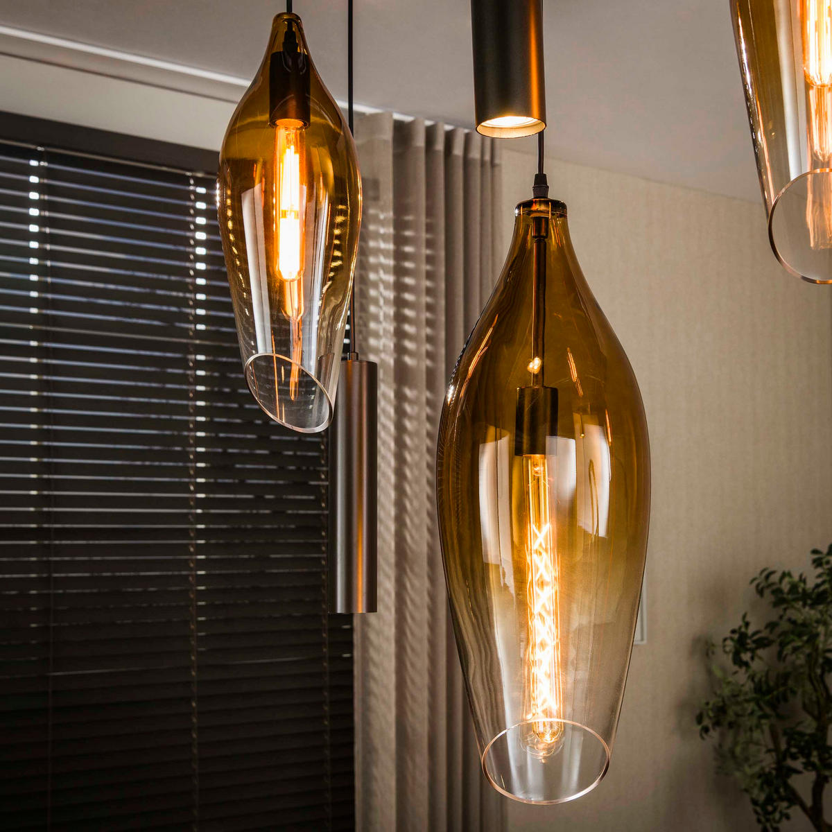 HÄNGELEUCHTE Cocoon Braun 40/105/150 cm - Braun, Glas (40/105/150cm) - Hoyz Collection