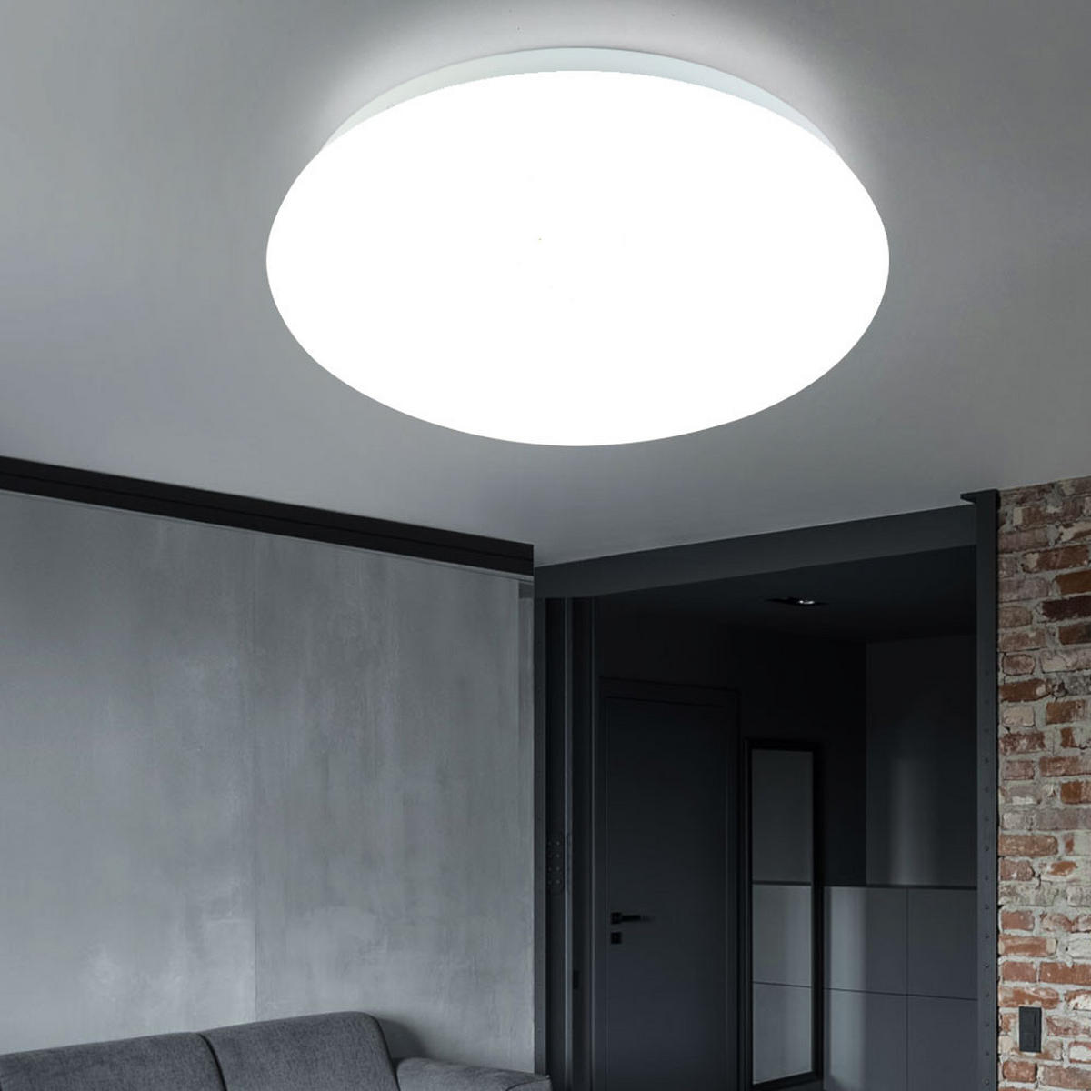 LED DECKENLEUCHTE Weiß mit RGB Farbwechsel - Weiß, Metall (25/25/9cm)