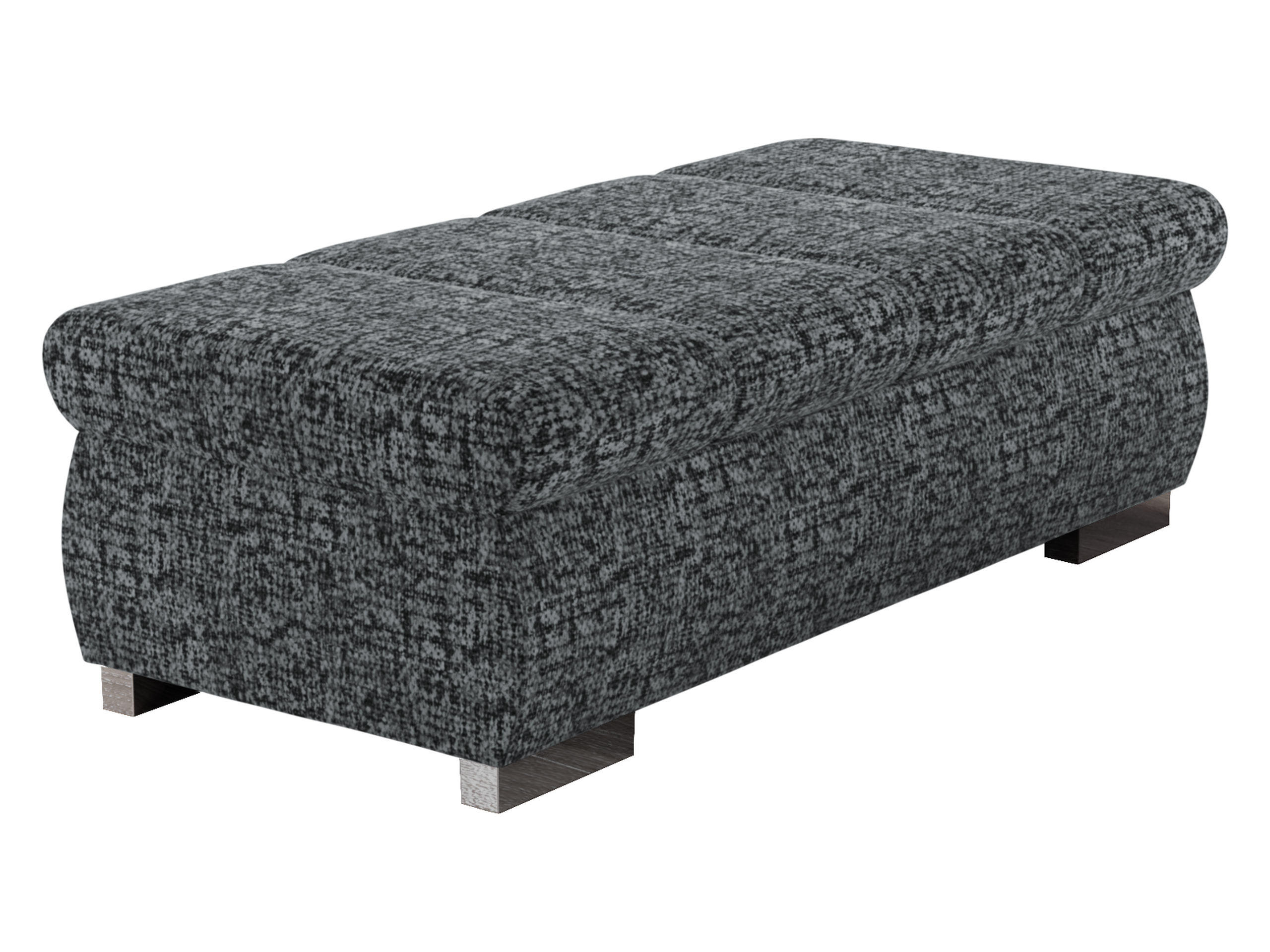 POLSTERHOCKER Bangkok Groß - Greige/Silberfarben, Holz/Kunststoff (120/39/60cm) - MIRJAN24